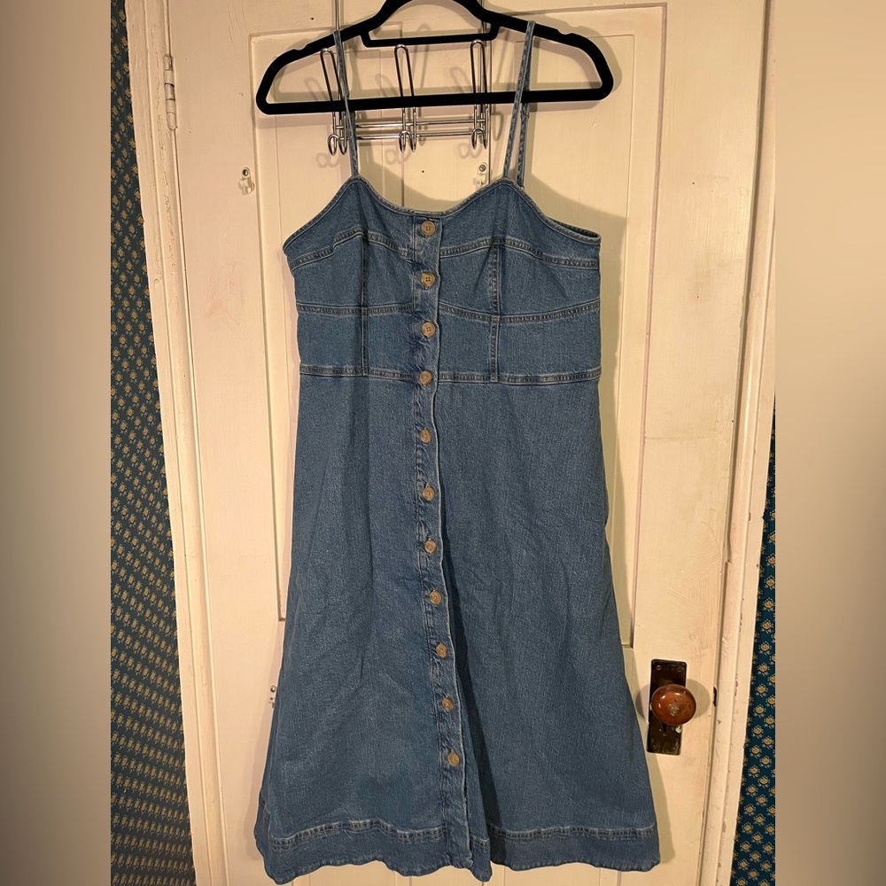 Universal Thread Blue Denim Button-Down Dress
